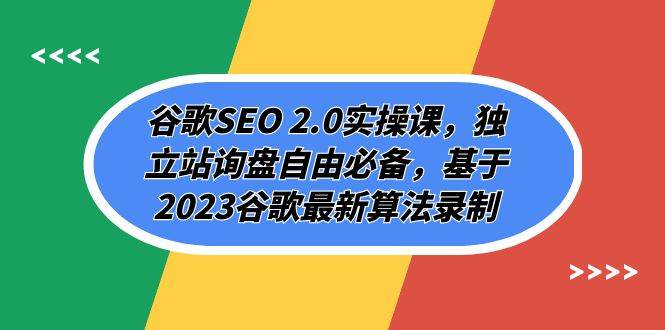 谷歌SEO 2.0实操课,独立站询盘自由必备,基于2023谷歌最新算法录制(94节