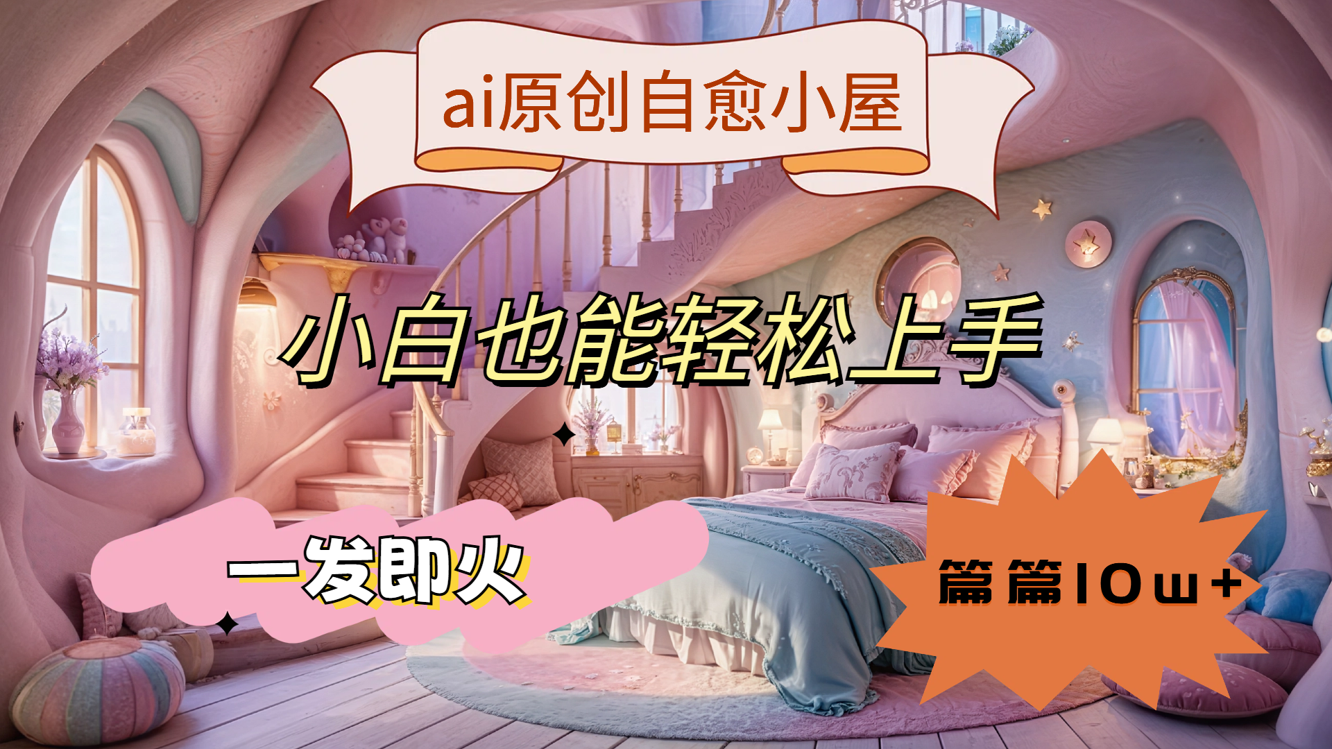 ai原创治愈小屋,小白也能轻松上手,一发即火,篇篇10w+