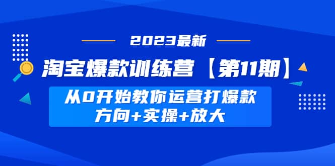 淘宝爆款训练营【第11期】 从0开始教你运营打爆款,方向+实操+放大