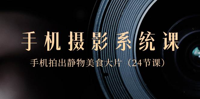 0基础-手机摄影系统课,手机拍出静物美食大片(24节课)