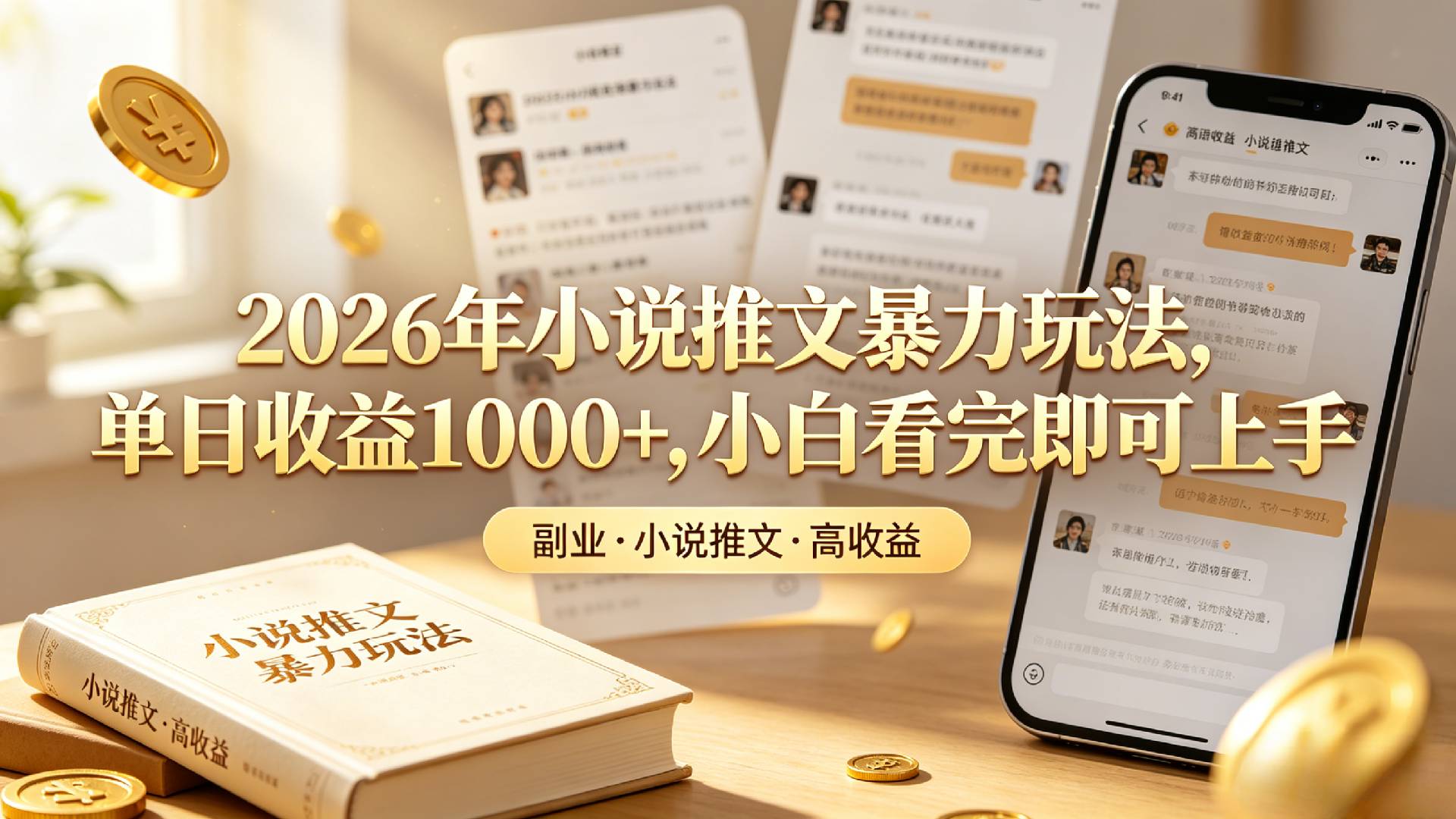 2026年小说推文暴力玩法,单日收益1000+,小白看完即可上手