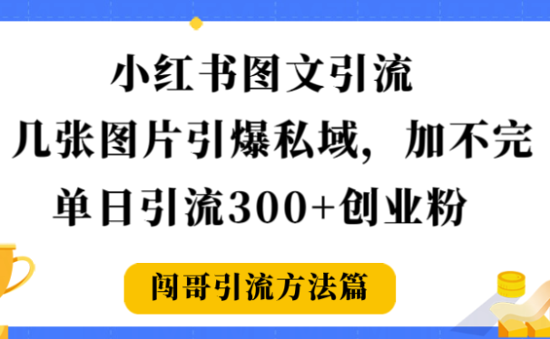 小红书图文引流，几张图片引爆私域加不完，单日引流300＋创业粉