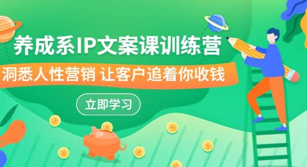 养成系-IP文案课训练营,文案心法的天花板 洞悉人性营销 让客户追着你收钱