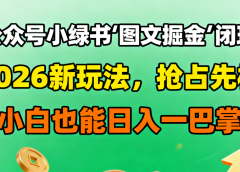 公众号小绿书图文掘金闭环,2026新玩法,抢占先机,小白也能日入一巴掌