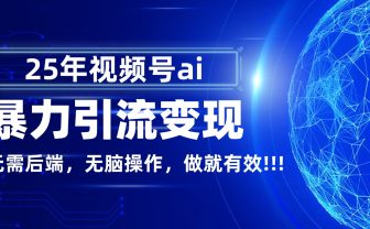 独家蓝海!视频号 AI 暴力引流,零后端 + 无脑操作,蓝海项目先做先赚!