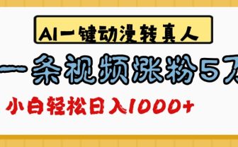 最新AI一键动漫转真人,一条视频爆涨5万粉,单日变现1000+