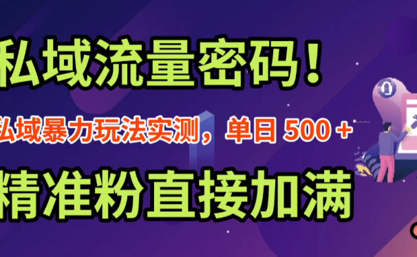 私域流量密码!私域暴力玩法实测,单日 500 + 精准粉直接加满