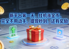 新平台第一天,挂机涨金币,完全不用动手,提现秒到,还有奖励