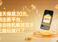 每天保底30元,刚出新平台,自动挂机解放双手,无脑玩就行了