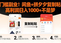 零门槛副业!闲鱼 + 拼夕夕复制粘贴,高利润日入 1000 + 不是梦