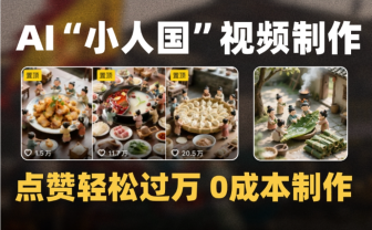 微缩景观迷你小人国AI视频,爆款1000W+,0成本制作全流程教学