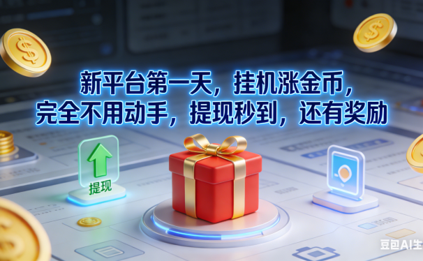 新平台第一天,挂机涨金币,完全不用动手,提现秒到,还有奖励