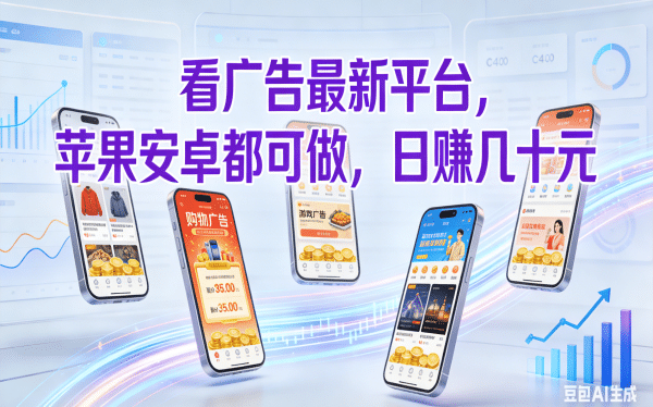 看广告最新平台,苹果安卓都可做,日赚几十元