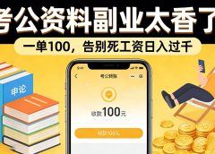 考公资料副业太香了！一单 100，告别死工资日入过千
