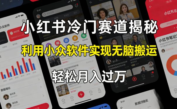 小红书冷门赛道揭秘,利用小众软件,实现无脑搬运,轻松月入过万!