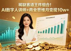 稀缺赛道王炸组合！AI 数字人讲师 + 商业思维 月变现 10w+