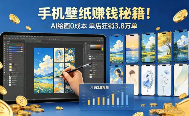 手机壁纸赚钱秘籍！AI 绘画 0 成本 单店狂销 3.8 万单
