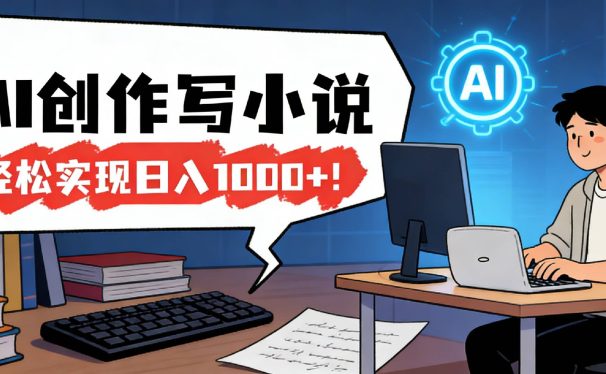 26年最新风口项目，AI工具创作写小说，轻松实现日入1000+