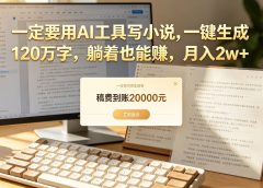 【听劝】一定要用AI工具写小说,一键生成120万字,躺着也能赚,月入2w+