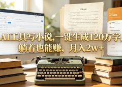 AI工具写小说,一键生成120万字,躺着也能赚,月入2w+!