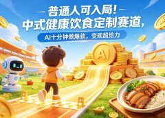 普通人可入局!中式健康饮食定制赛道,AI 十分钟做爆款,变现超给力
