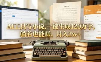 AI工具写小说,一键生成120万字,躺着也能赚,月入2w+!