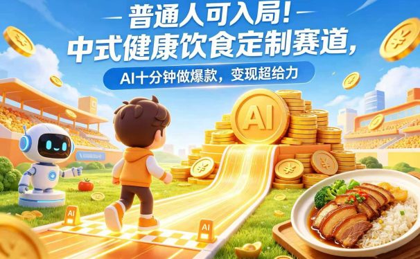 普通人可入局!中式健康饮食定制赛道,AI 十分钟做爆款,变现超给力